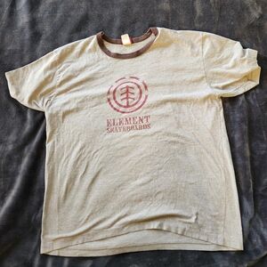 Element mens shirt size large brown skateboards short sleeve